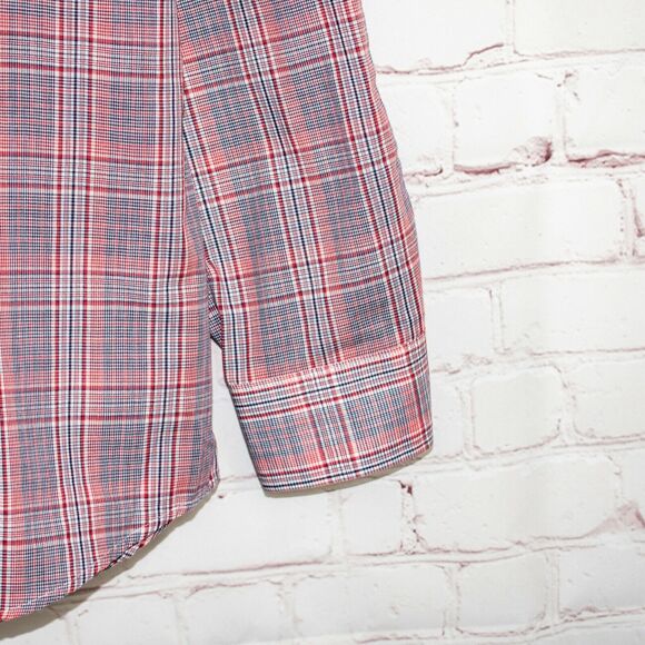 TOM GILBEY London Button up Shirt Blue Red Glen Plaid size Large - Picture 4 of 5